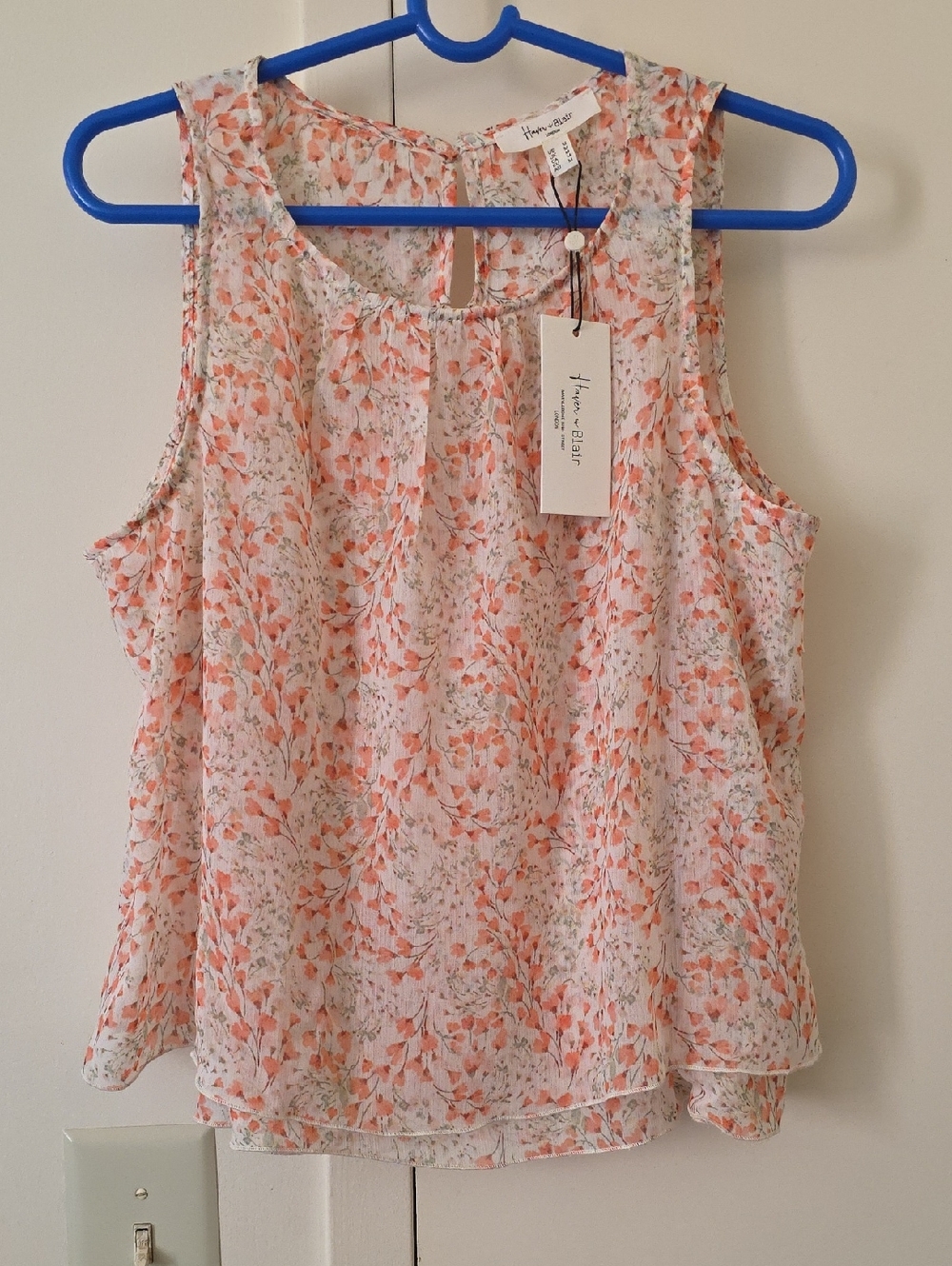 Hannah Zoe Peach Floral Sleeveless Camisole